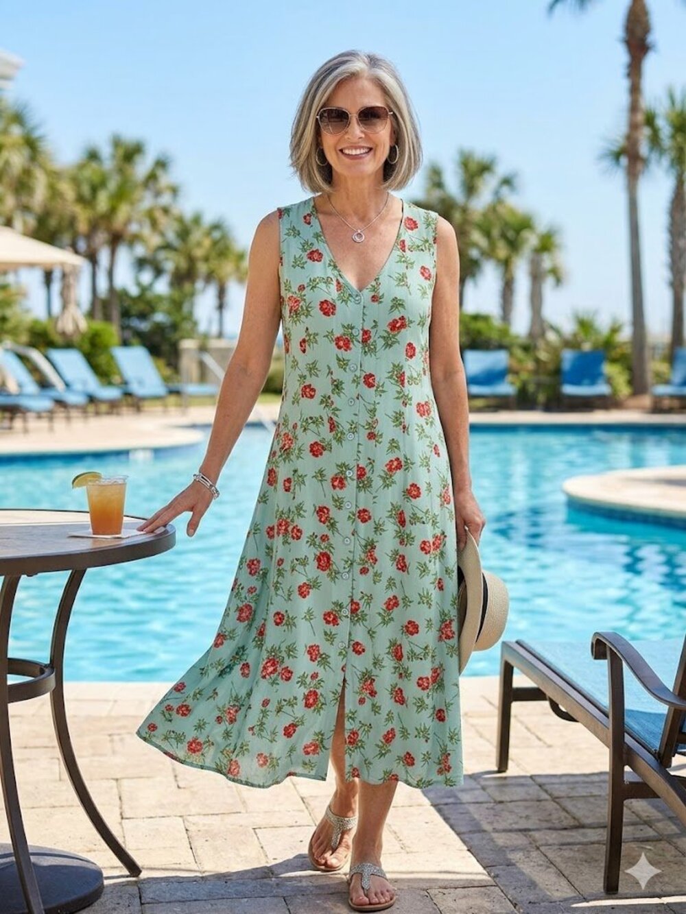 Women's Dress Fall Vacation Vintage 100% Rayon by Ashley Large Made USA